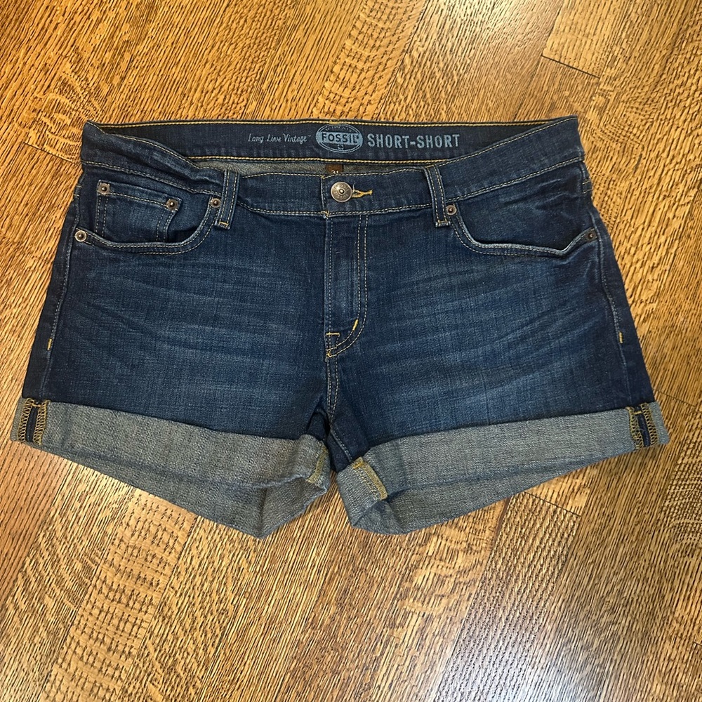 Fossil Dark Blue Women's Denim Shorts